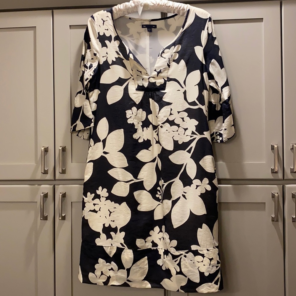 Gap Floral Rayon 3/4 Bell Sleeve Dress Size S